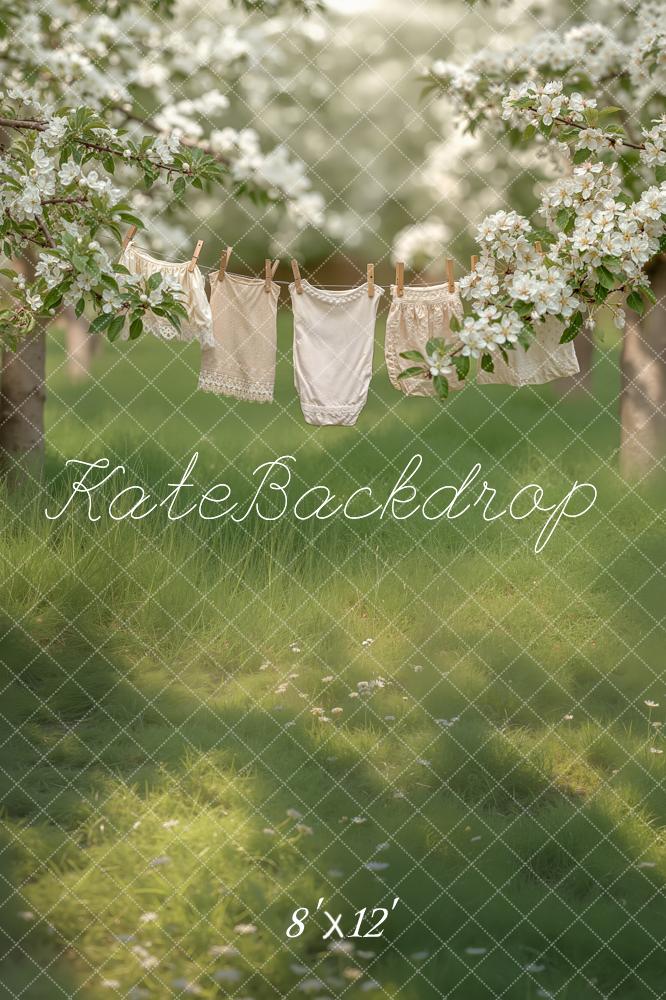 Kate Spring Blossom Clothesline Pastoral Backdrop Designed by Chain Photography - Image 8