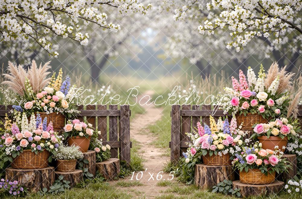 Kate Spring Blossom Gate Garden Backdrop Designed by Mini MakeBelieve - Image 4