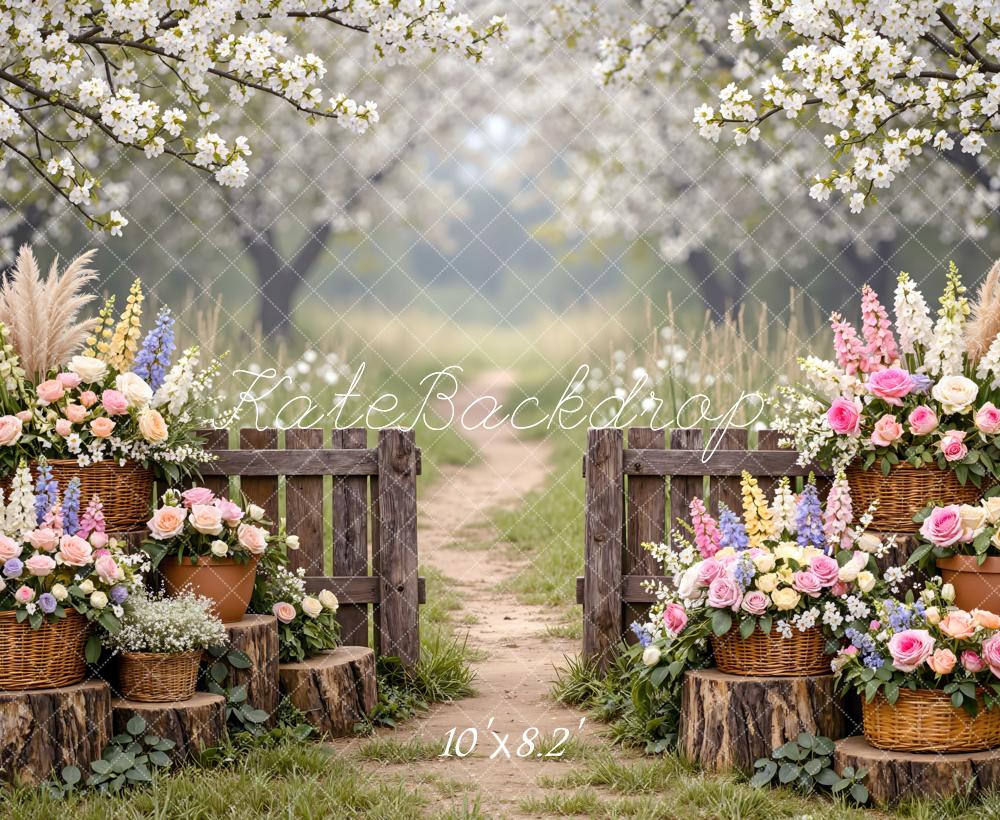 Kate Spring Blossom Gate Garden Backdrop Designed by Mini MakeBelieve - Image 6