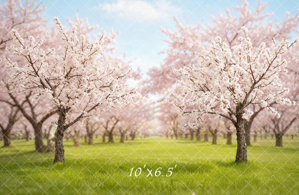 Kate Spring Blossom Orchard Meadow Backdrop Designed by Emetselch - Image 4