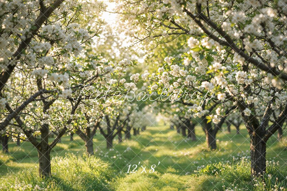 Kate Spring Blossom Orchard Trees Fleece Backdrop Designed by Emetselch - Image 4
