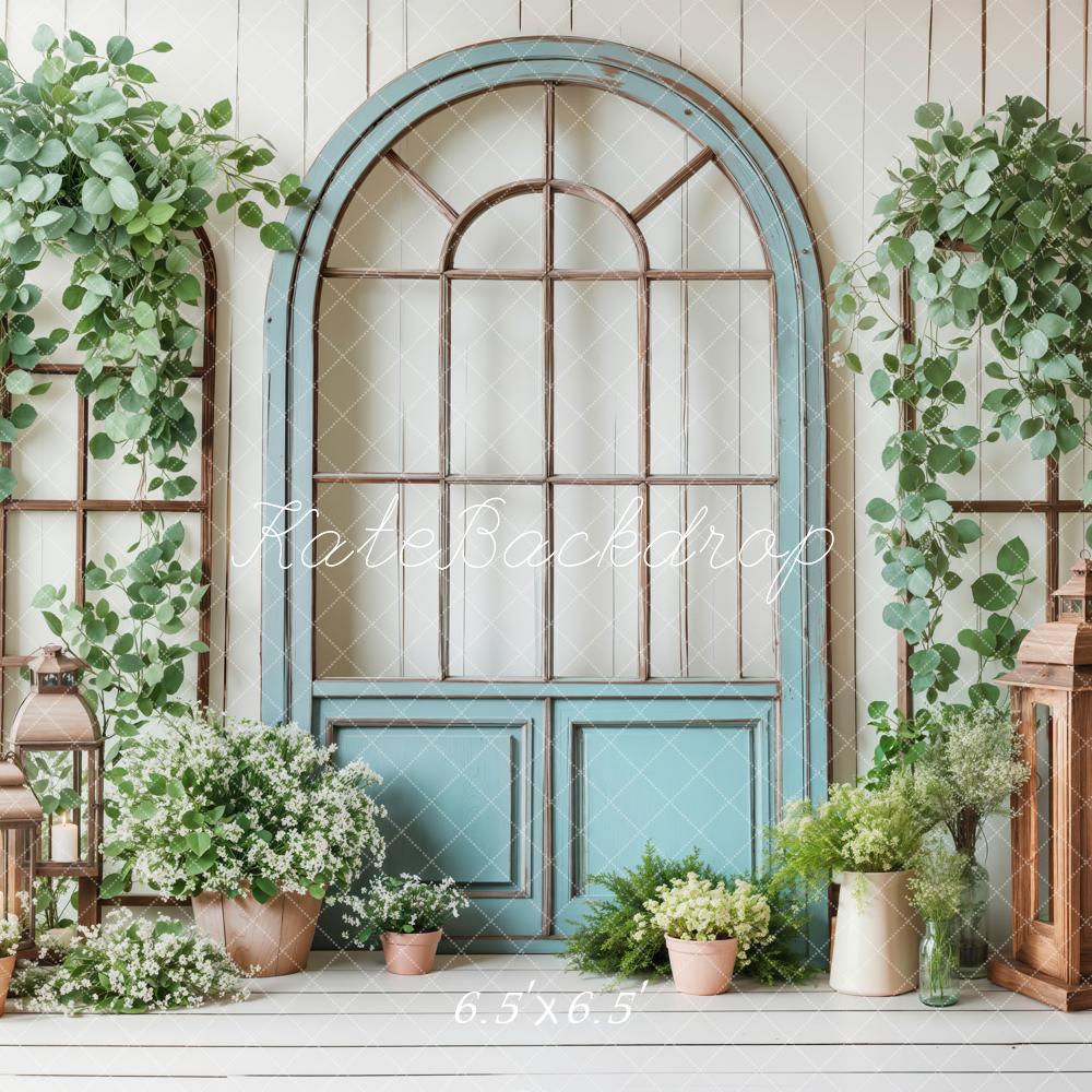 Kate Spring Blue Door Greenery Backdrop Designed by Emetselch - Image 2