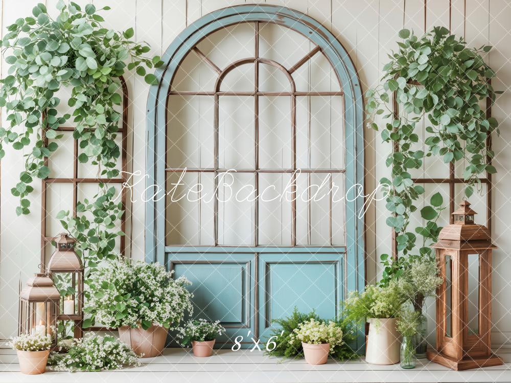 Kate Spring Blue Door Greenery Backdrop Designed by Emetselch - Image 3