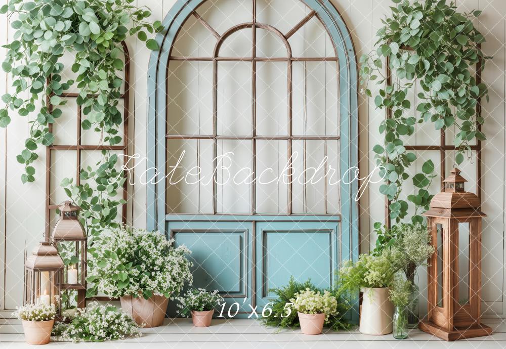 Kate Spring Blue Door Greenery Backdrop Designed by Emetselch - Image 4