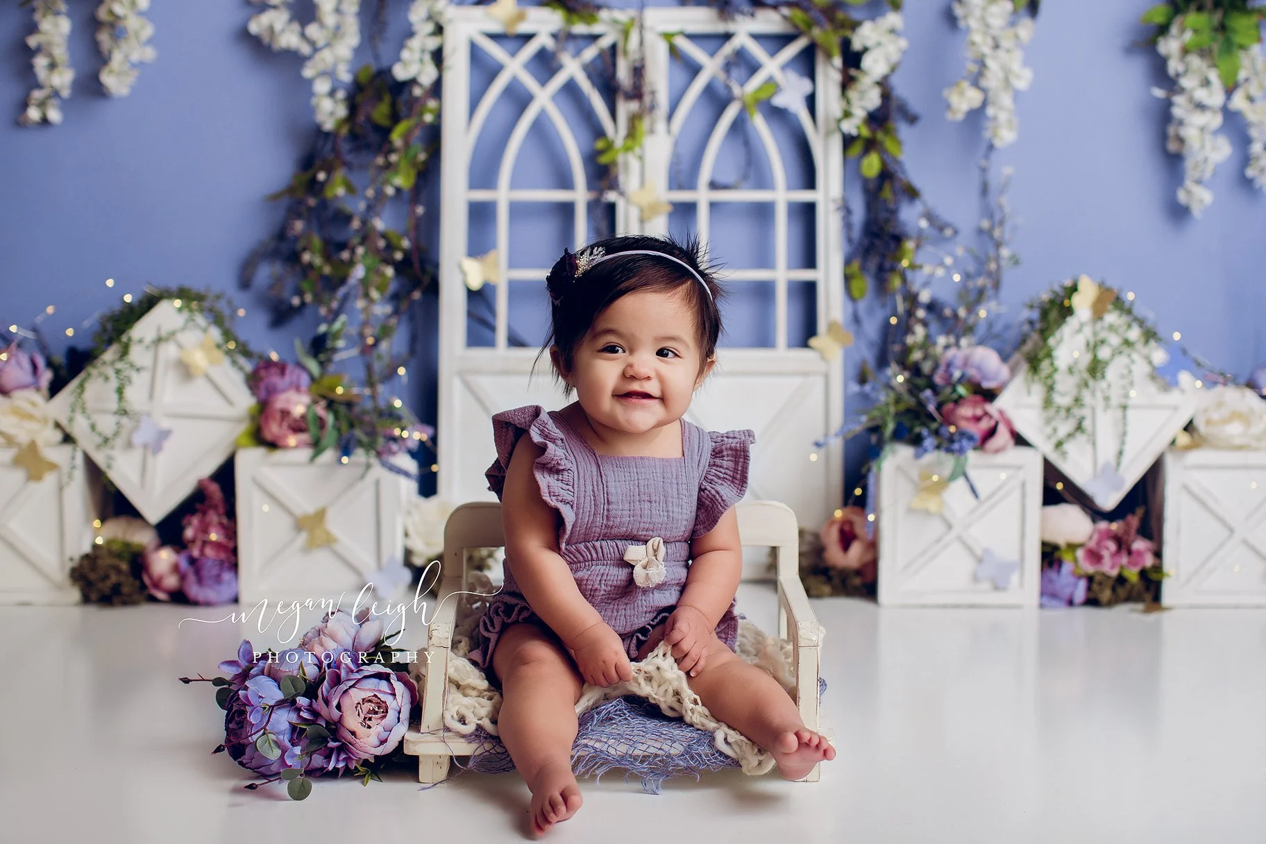 Kate Spring Blue Floral Decoration Backdrop Designed by Megan Leigh Photography - Image 3