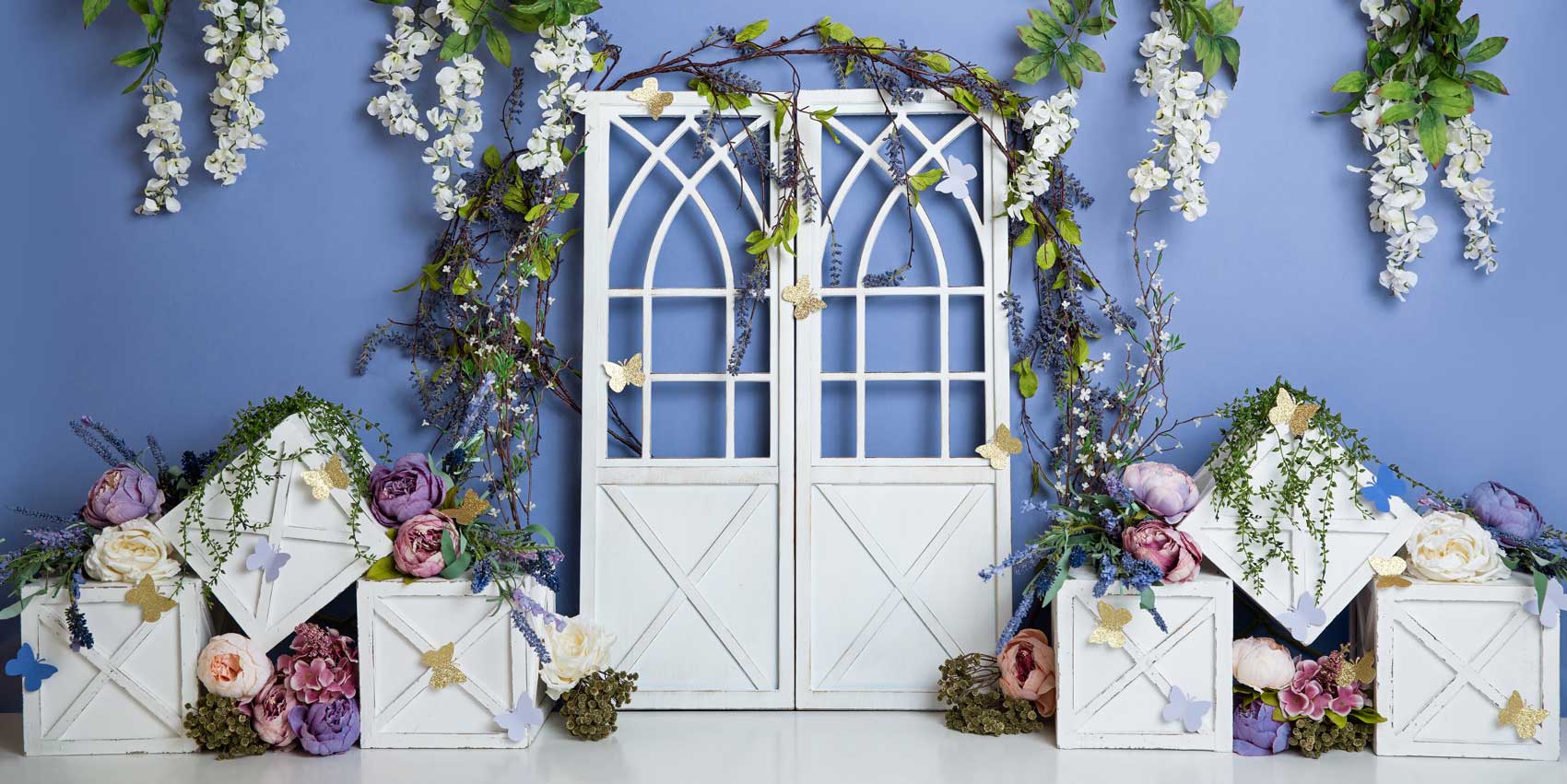 Kate Spring Blue Floral Decoration Backdrop Designed by Megan Leigh Photography - Image 6
