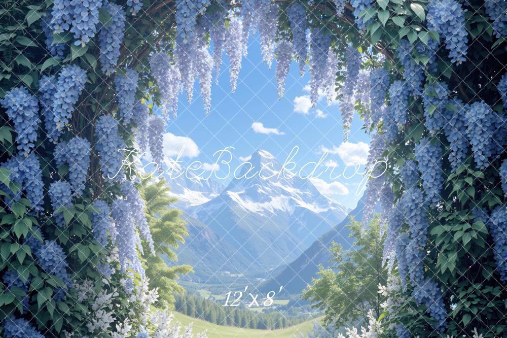 Kate Spring Blue Wisteria Mountain Backdrop Designed by Mini MakeBelieve - Image 8