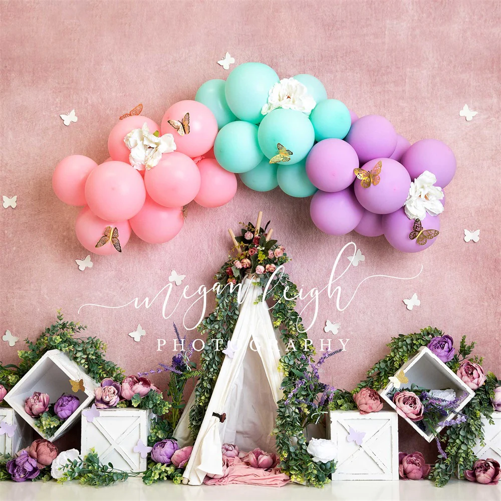 Kate Spring Boho Butterfly Balloons Backdrop Designed by Megan Leigh Photography - Image 2