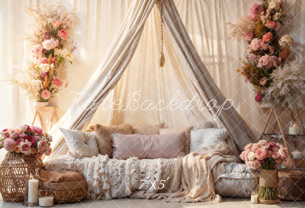 Kate Spring Boho Floral Sofa Backdrop Designed by Emetselch - Image 2