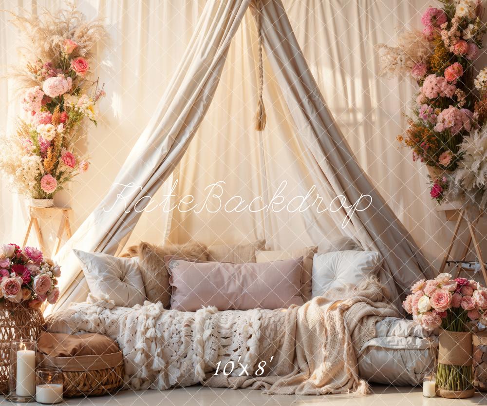 Kate Spring Boho Floral Sofa Backdrop Designed by Emetselch - Image 8