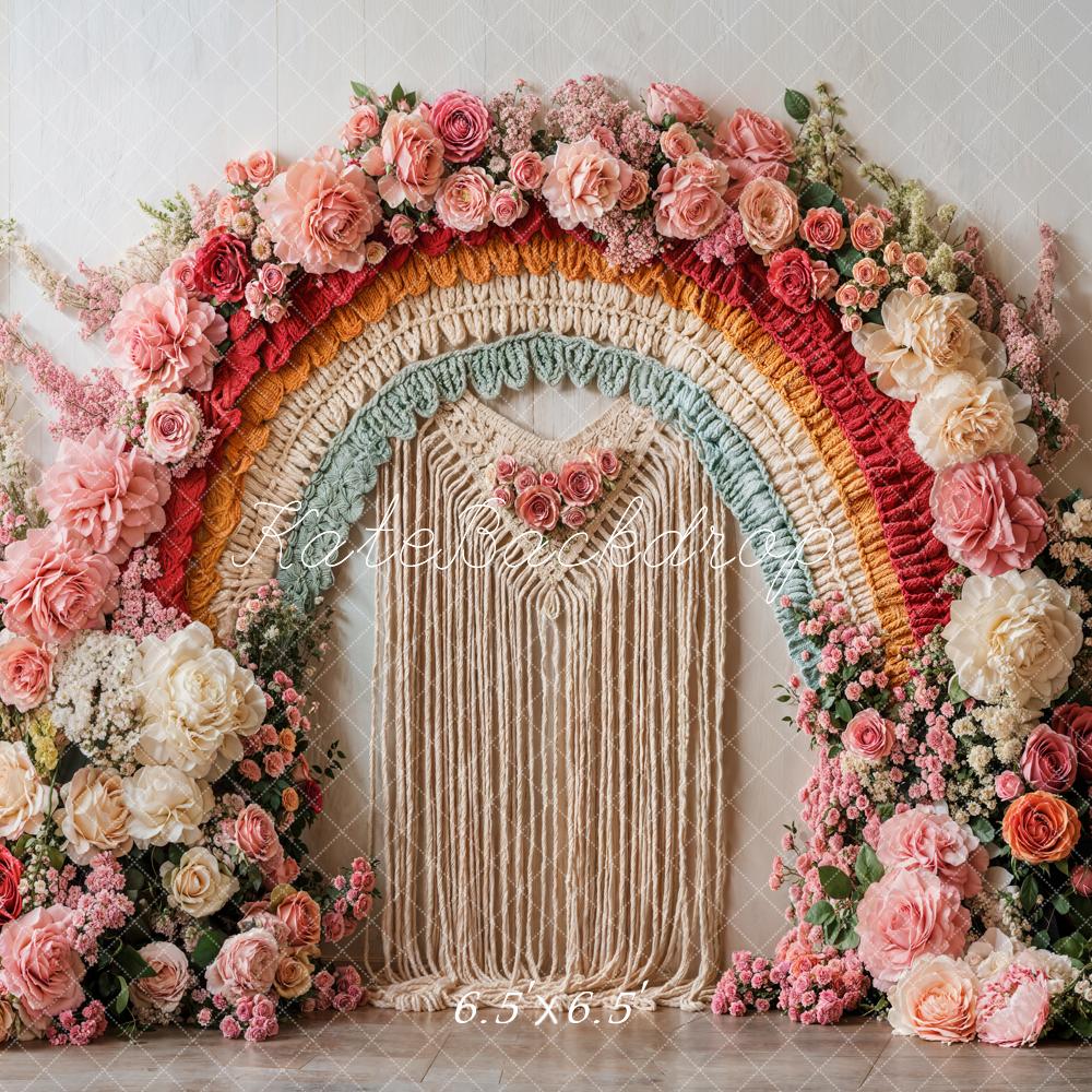 Kate Spring Boho Flower Rainbow Arch Backdrop Designed by Emetselch - Image 2