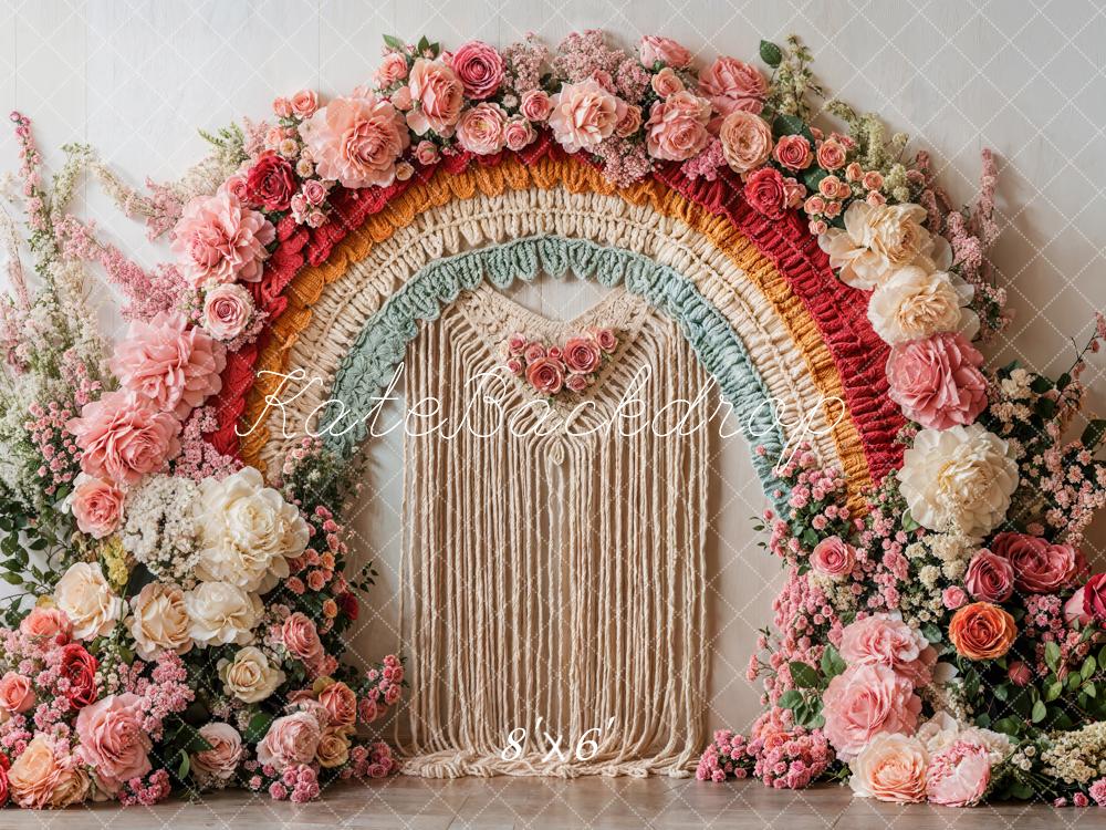 Kate Spring Boho Flower Rainbow Arch Backdrop Designed by Emetselch - Image 3