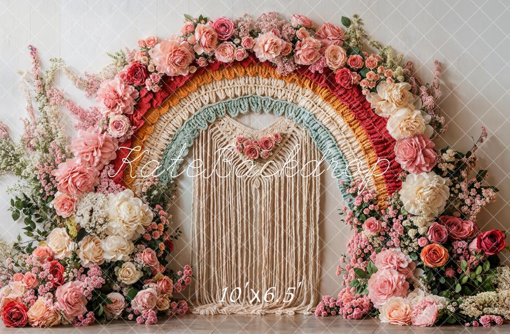 Kate Spring Boho Flower Rainbow Arch Backdrop Designed by Emetselch - Image 4