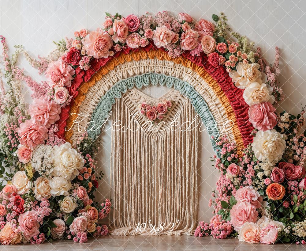 Kate Spring Boho Flower Rainbow Arch Backdrop Designed by Emetselch - Image 5