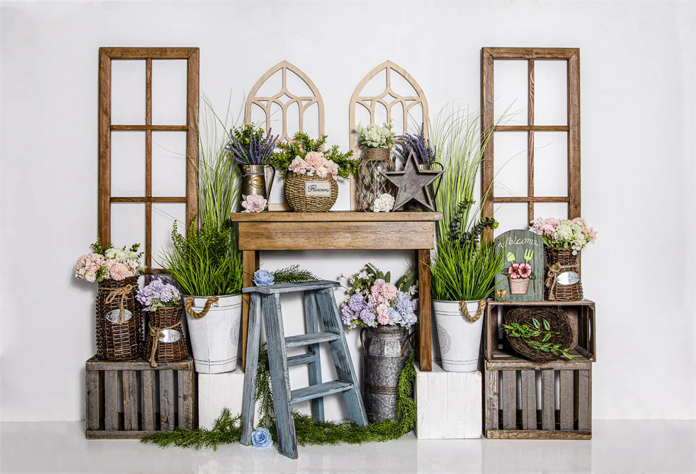 Kate Spring Boho Flower Room Backdrop for Photography