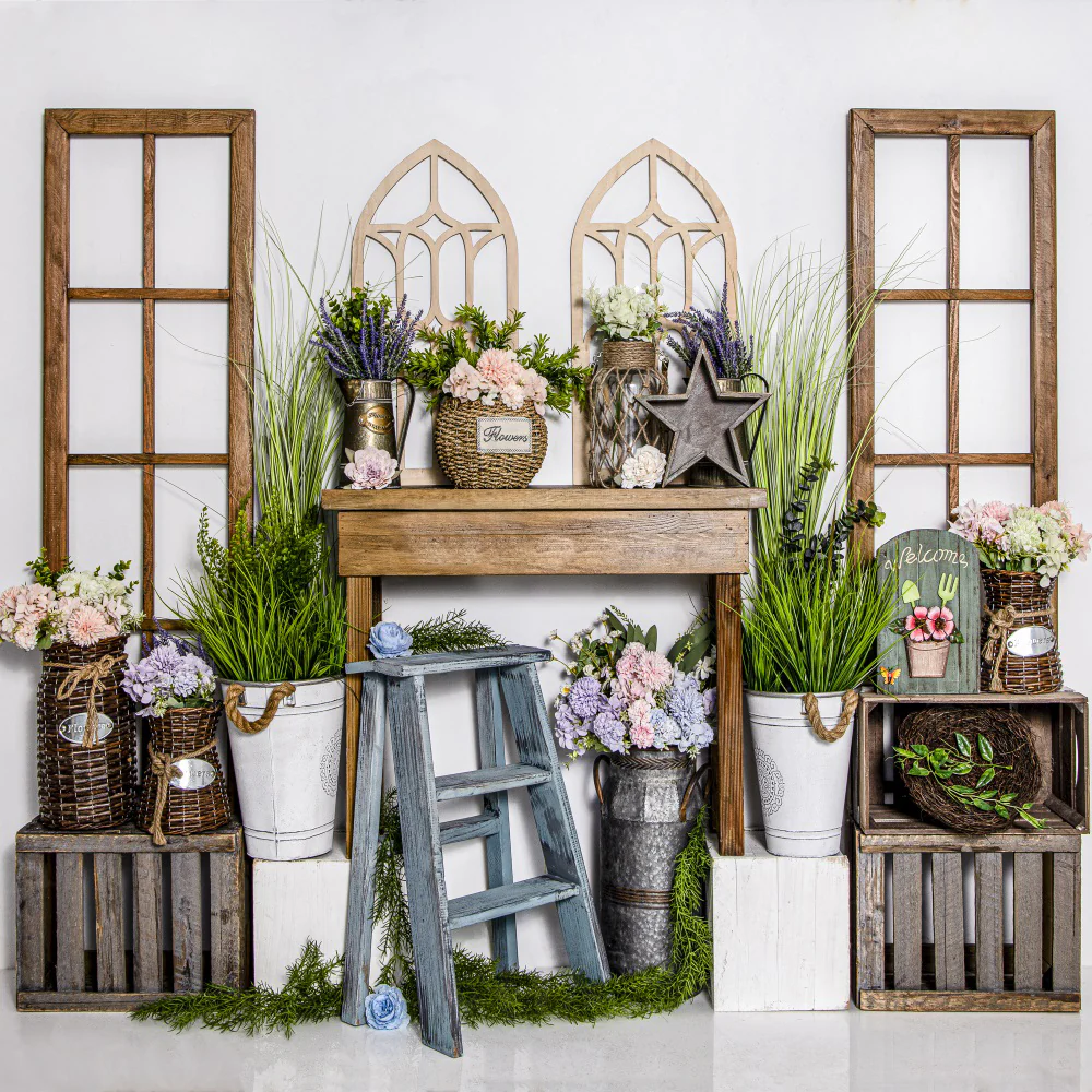 Kate Spring Boho Flower Room Backdrop for Photography - Image 2