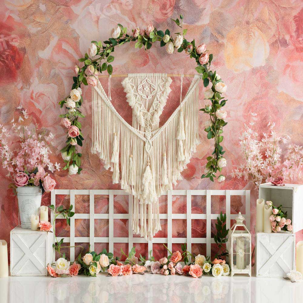 Kate Spring Boho Flowers Garland Backdrop Designed by Emetselch - Image 2