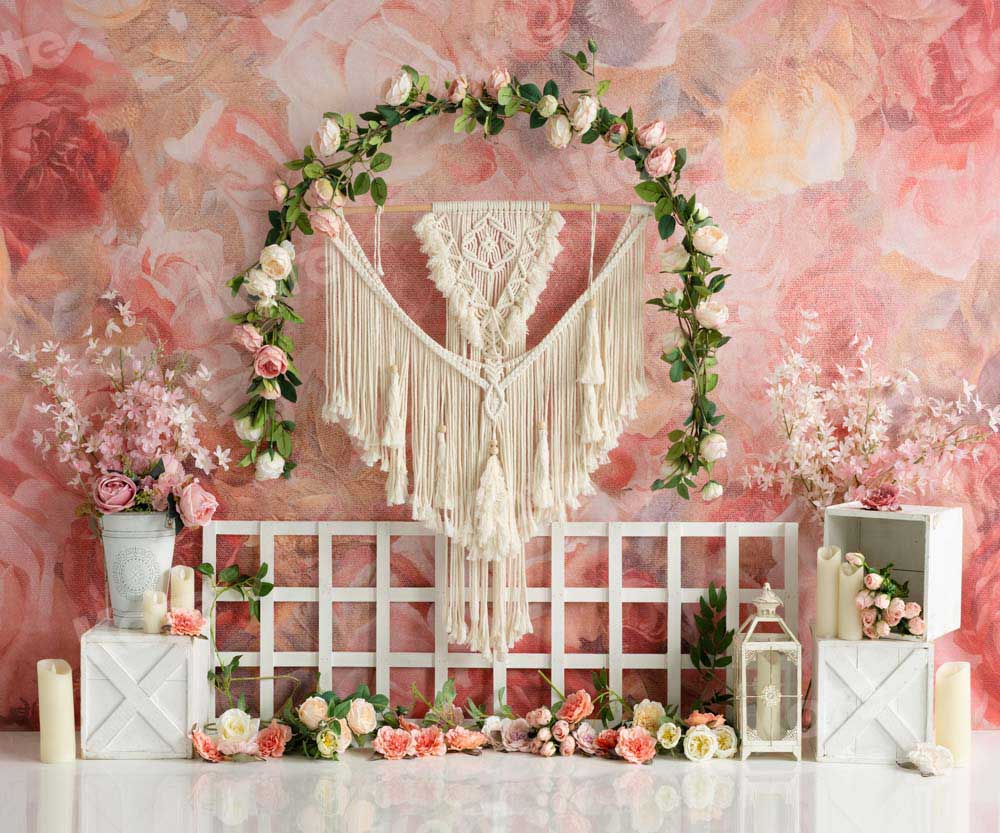 Kate Spring Boho Flowers Garland Backdrop Designed by Emetselch - Image 3