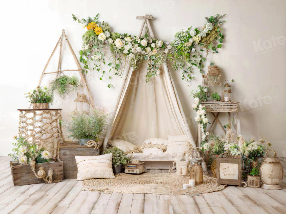 Kate Spring Boho Green Plant Room Backdrop Designed by Emetselch - Image 3