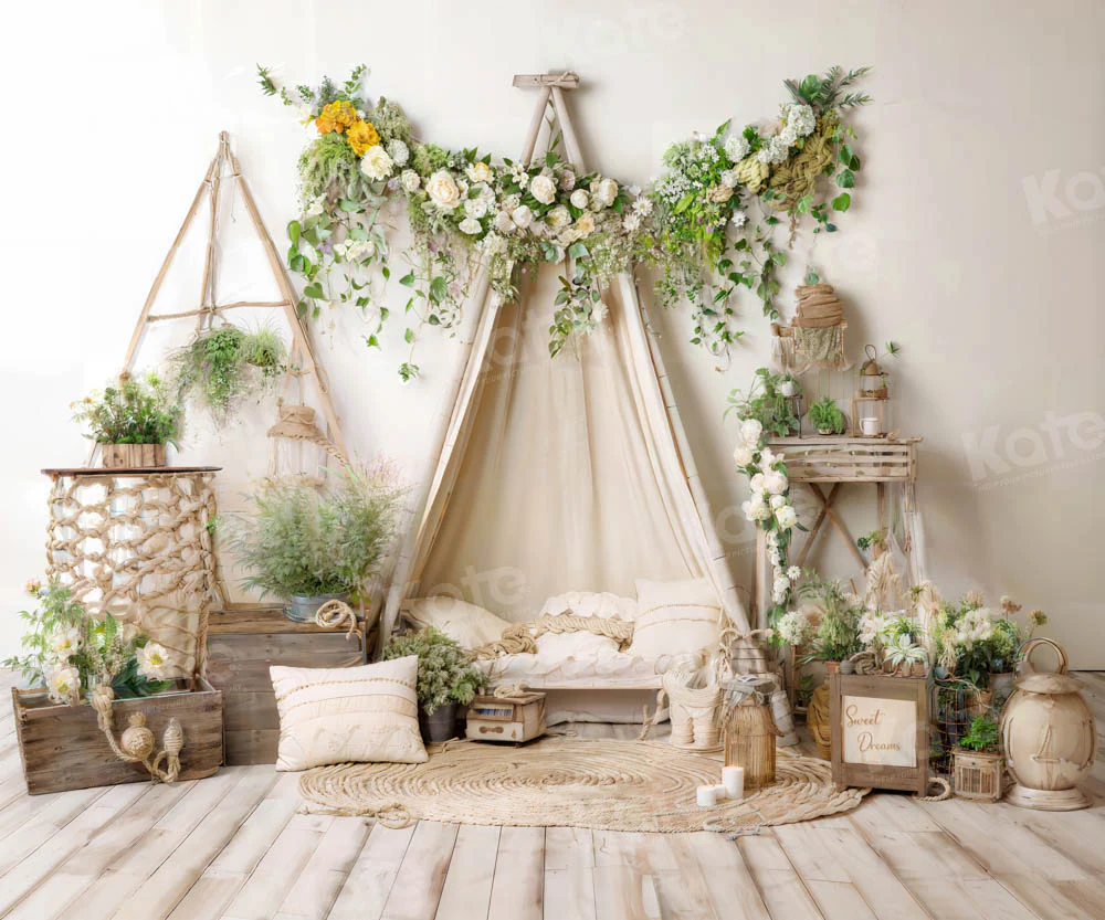Kate Spring Boho Green Plant Room Backdrop Designed by Emetselch - Image 4