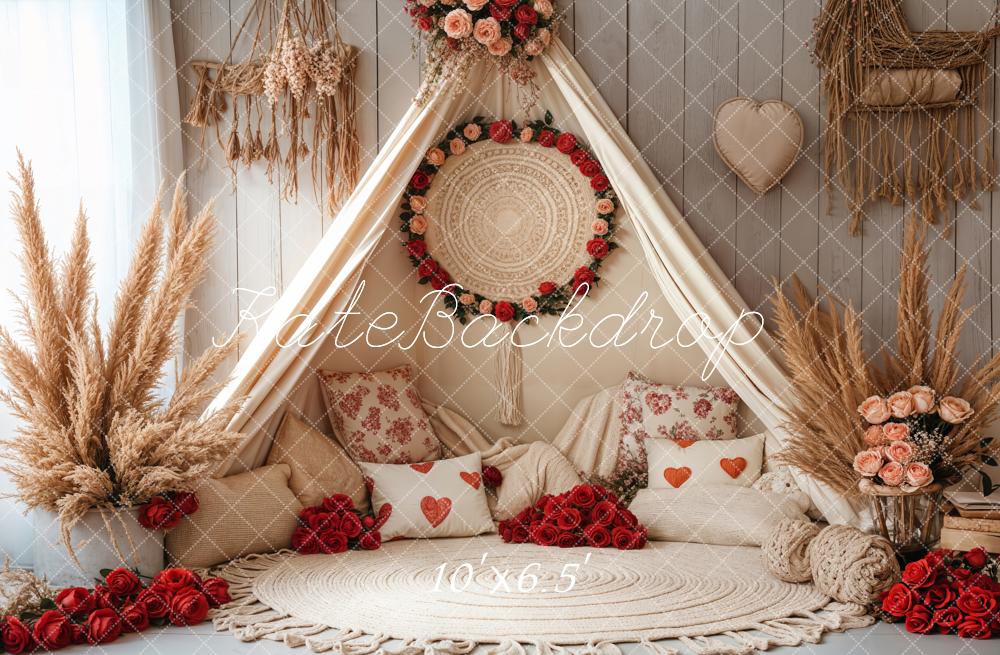 Kate Spring Valentine Boho Romantic Floral Tent Backdrop Designed by Emetselch - Image 10