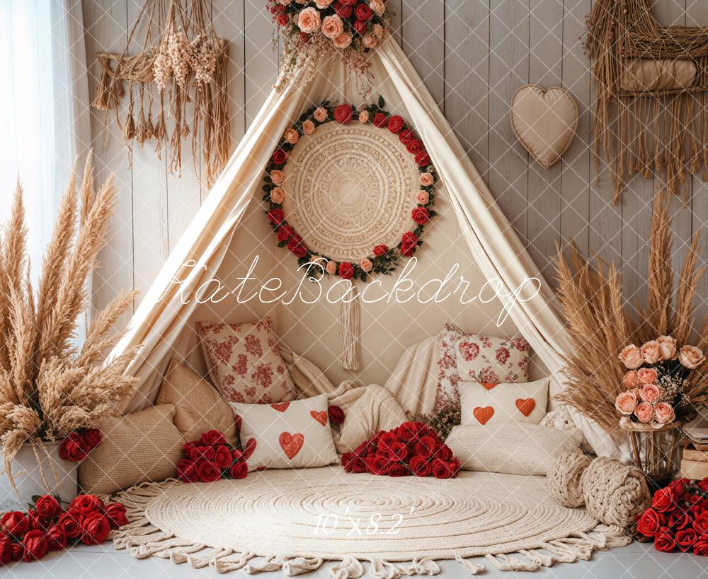 Kate Spring Valentine Boho Romantic Floral Tent Backdrop Designed by Emetselch - Image 11