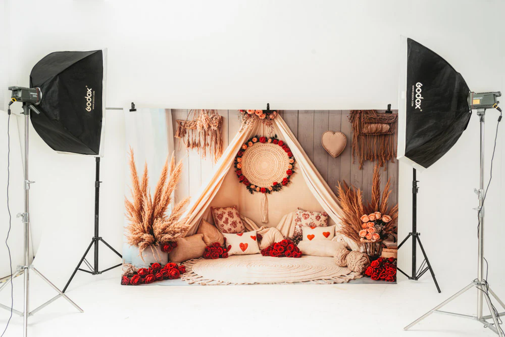 Kate Spring Valentine Boho Romantic Floral Tent Backdrop Designed by Emetselch - Image 4