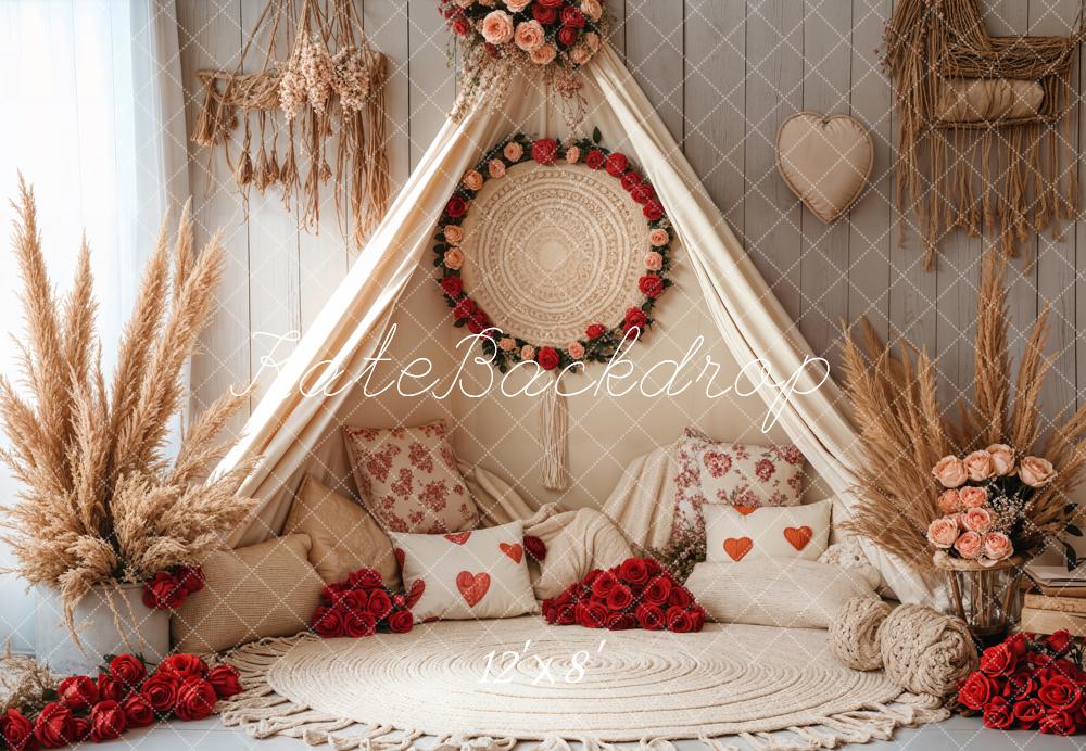 Kate Spring Boho Romantic Floral Tent Fleece Backdrop Designed by Emetselch - Image 7