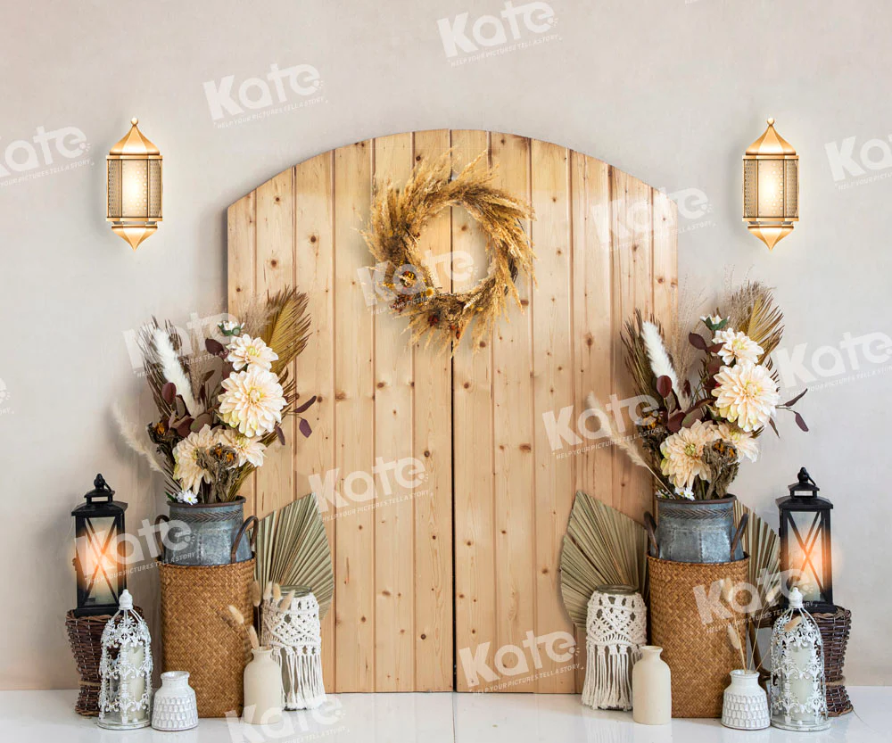 Kate Spring Boho Room Barn Door Backdrop Designed by Emetselch - Image 3