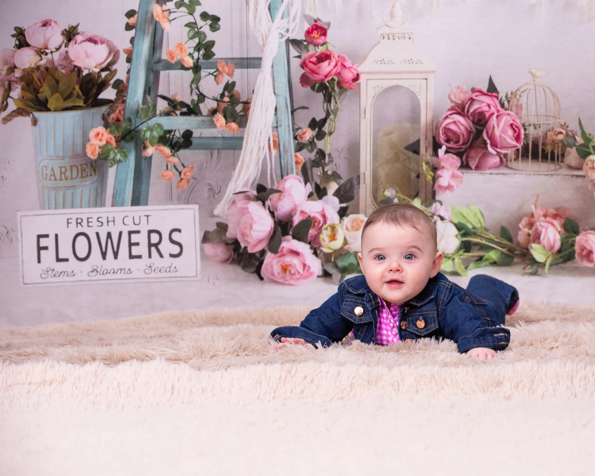 Kate Spring Boho Tent Floral Backdrop for Photography - Image 5