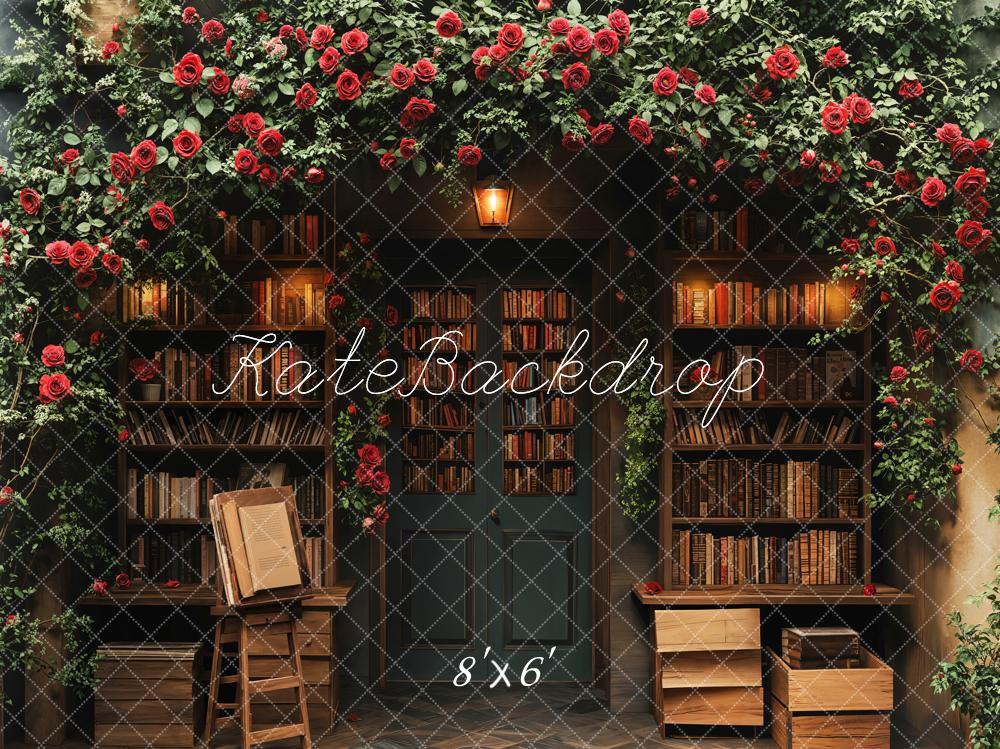 Kate Spring Book Shelf Rose Arch Backdrop Designed by Emetselch - Image 3