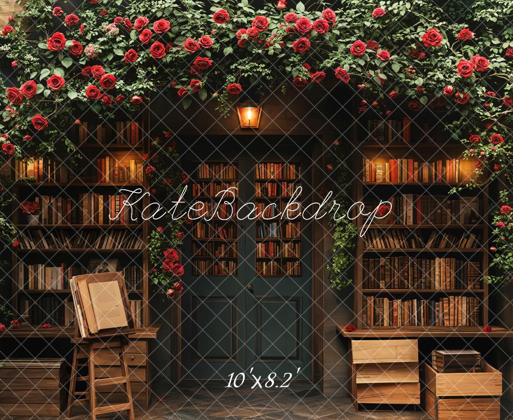 Kate Spring Book Shelf Rose Arch Backdrop Designed by Emetselch - Image 5