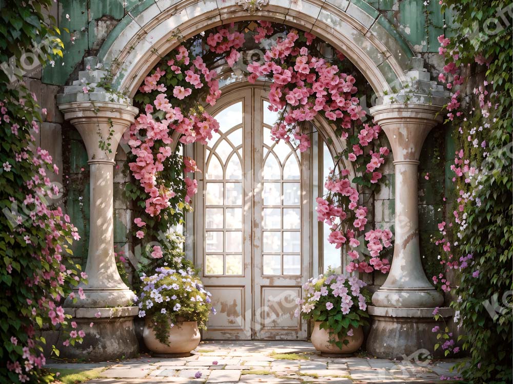 Kate Spring Building Flowers Wedding Backdrop for Photography - Image 4