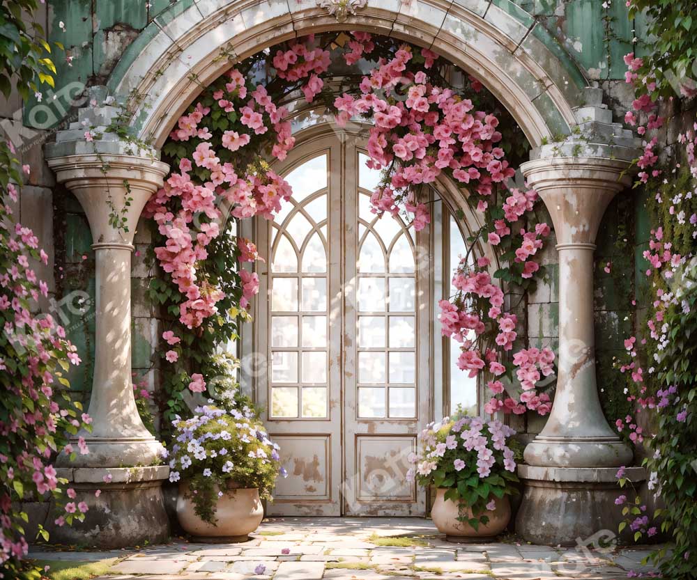 Kate Spring Building Flowers Wedding Backdrop for Photography - Image 6