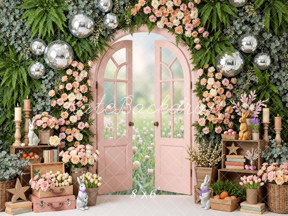 Kate Spring Bunny Floral Arch Door Backdrop Designed by Mini MakeBelieve - Image 3