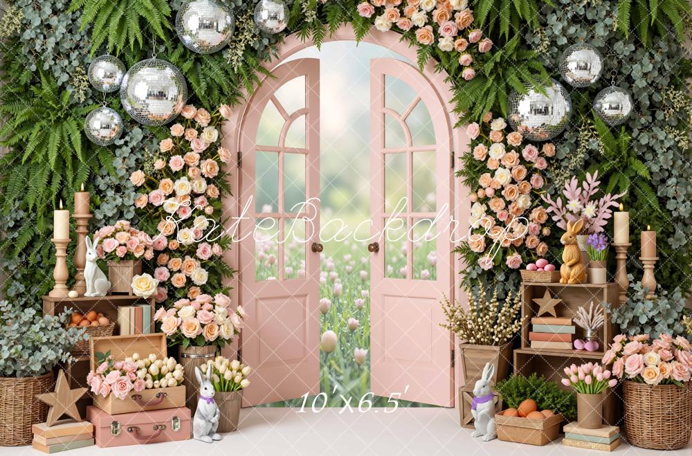 Kate Spring Bunny Floral Arch Door Backdrop Designed by Mini MakeBelieve - Image 4