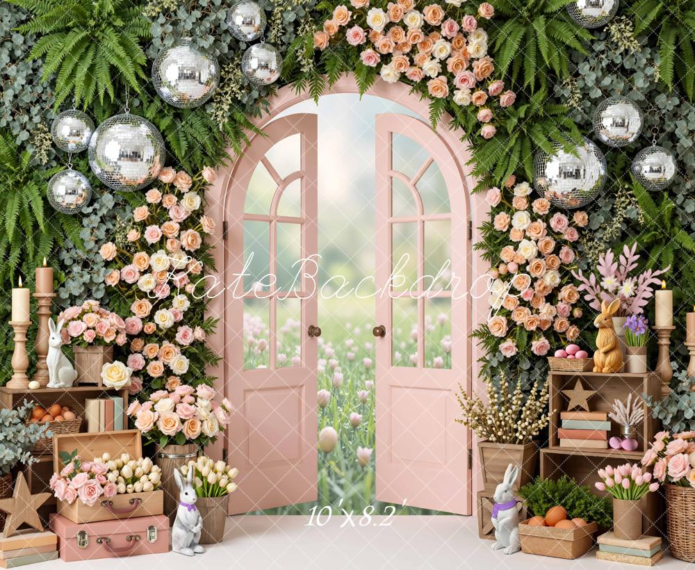 Kate Spring Bunny Floral Arch Door Backdrop Designed by Mini MakeBelieve - Image 6