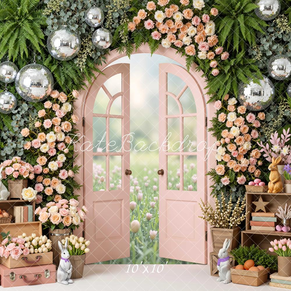 Kate Spring Bunny Floral Arch Door Backdrop Designed by Mini MakeBelieve - Image 7