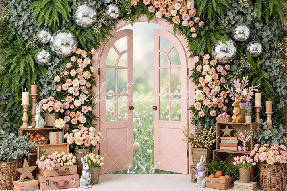Kate Spring Bunny Floral Arch Door Backdrop Designed by Mini MakeBelieve - Image 8