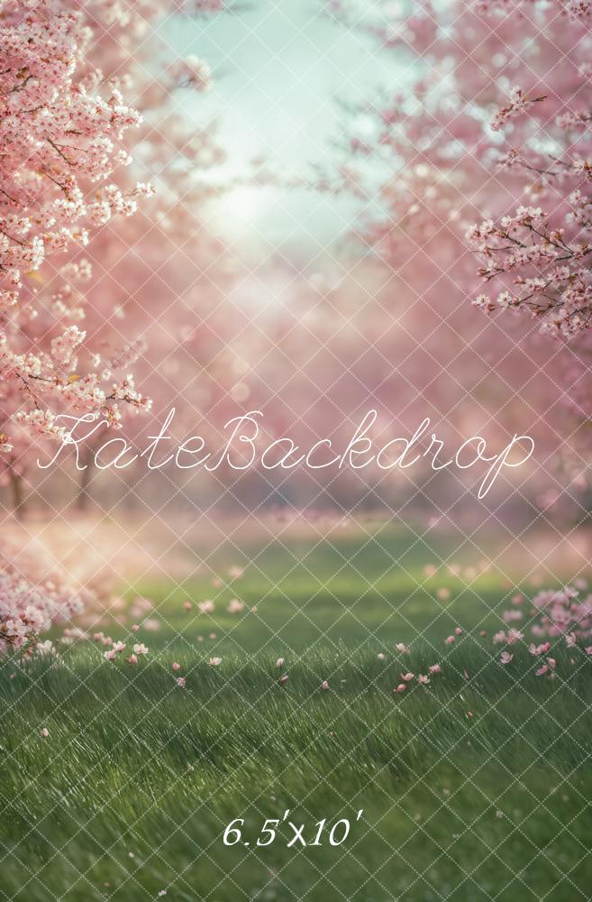 Kate Spring Cherry Blossom Grass Backdrop Designed by Emetselch - Image 2
