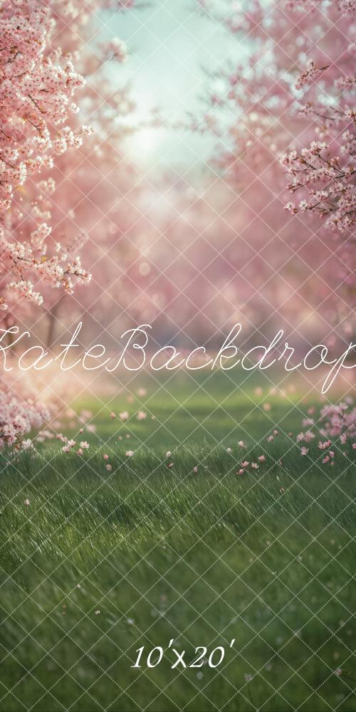 Kate Spring Cherry Blossom Grass Backdrop Designed by Emetselch - Image 3