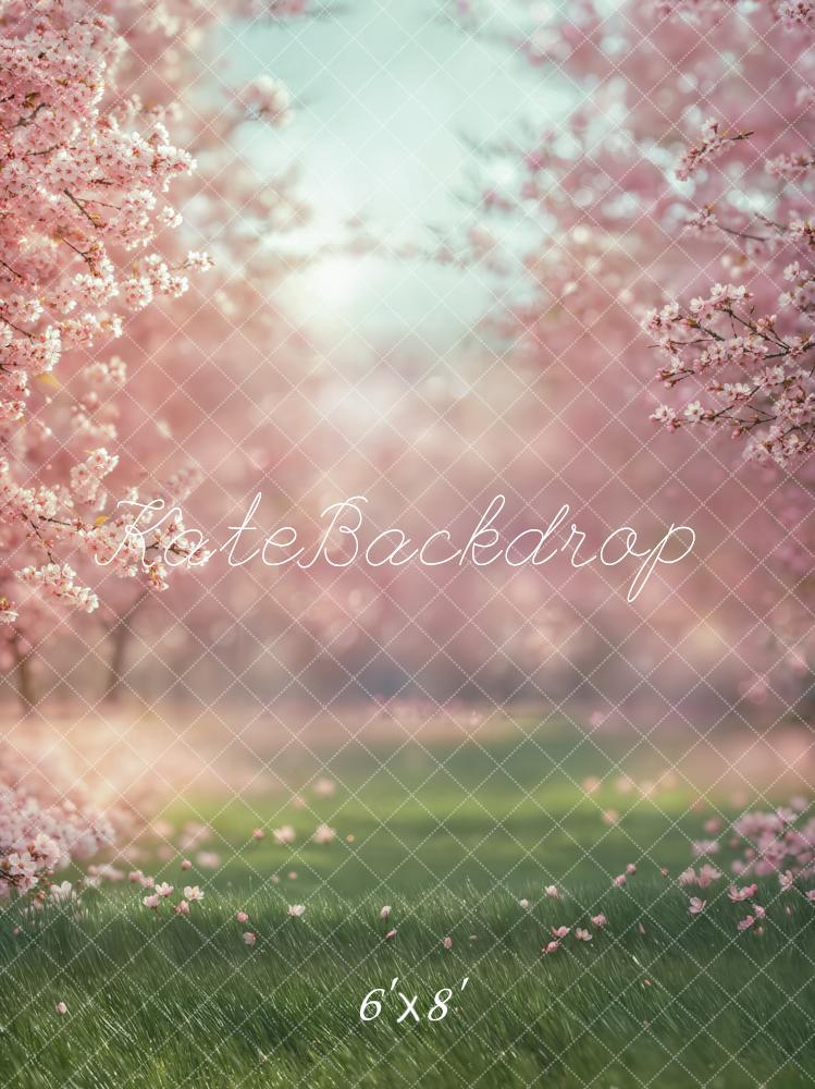 Kate Spring Cherry Blossom Grass Backdrop Designed by Emetselch - Image 4