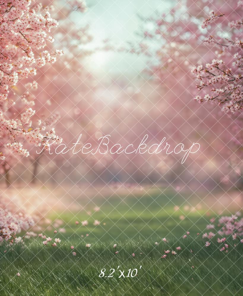 Kate Spring Cherry Blossom Grass Backdrop Designed by Emetselch - Image 5