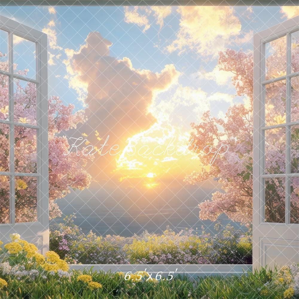 Kate Spring Cloud Sunset Open Window Backdrop Designed by Mini MakeBelieve - Image 2