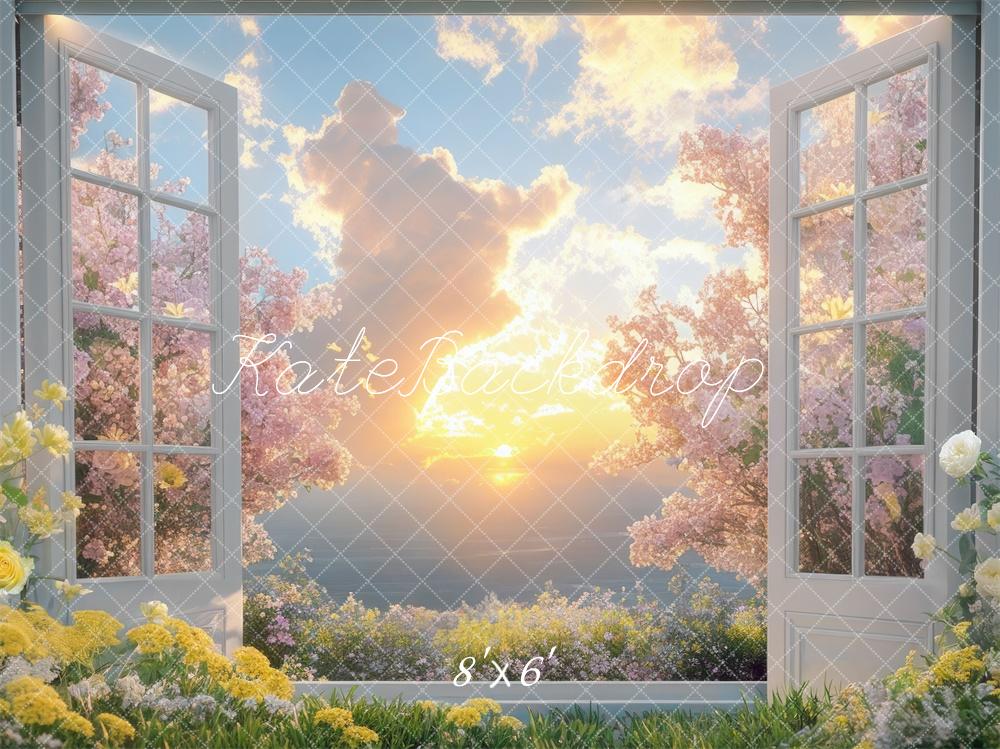 Kate Spring Cloud Sunset Open Window Backdrop Designed by Mini MakeBelieve - Image 3
