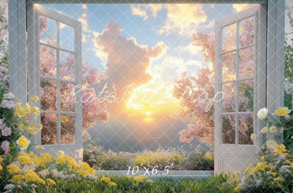 Kate Spring Cloud Sunset Open Window Backdrop Designed by Mini MakeBelieve - Image 4