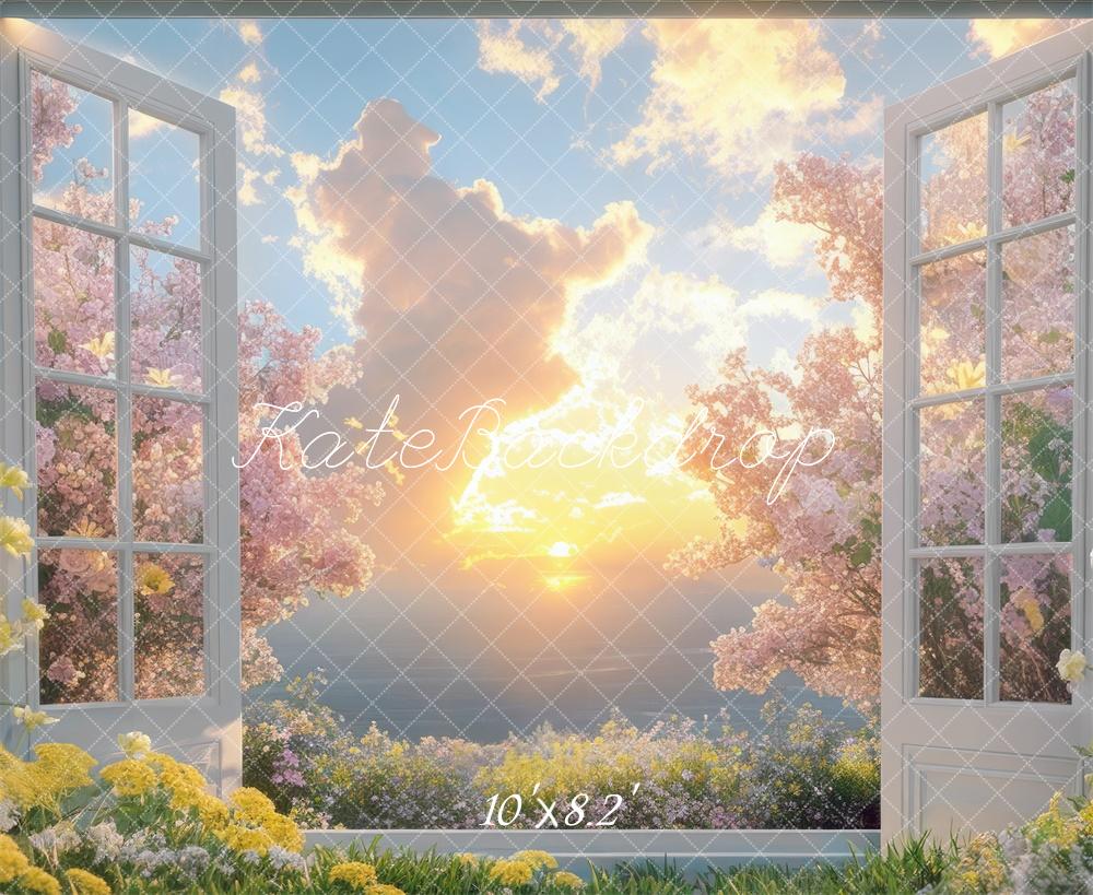 Kate Spring Cloud Sunset Open Window Backdrop Designed by Mini MakeBelieve - Image 5