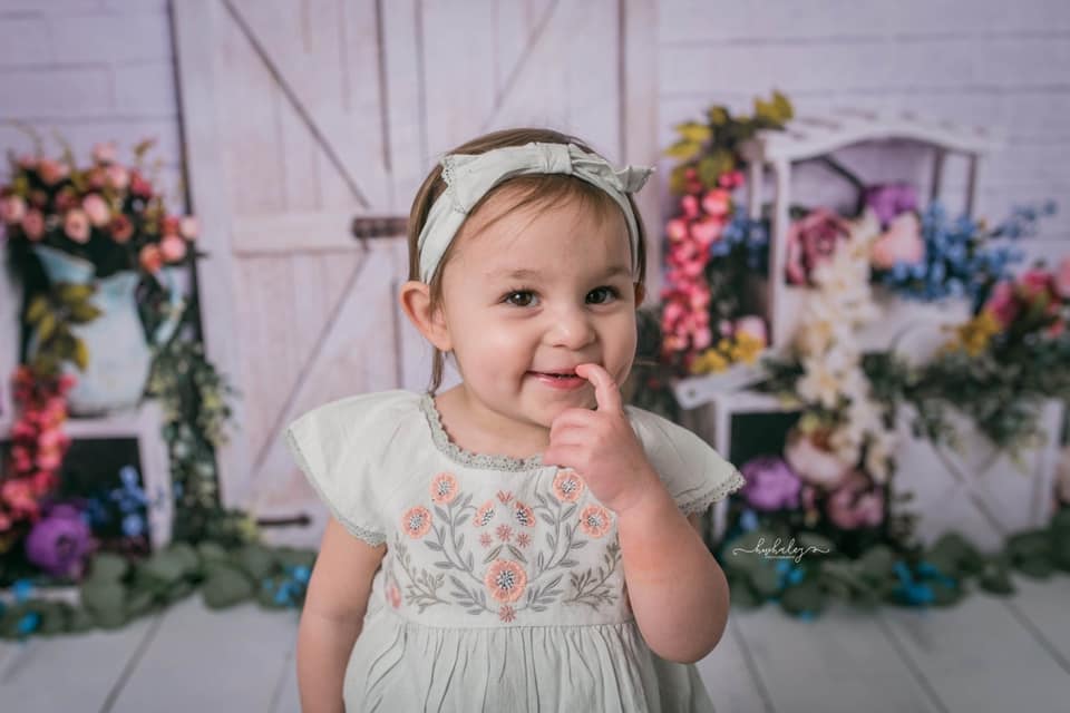 Kate Spring Colorful Flowers Barn Door Backdrop Designed by Megan Leigh Photography - Image 2