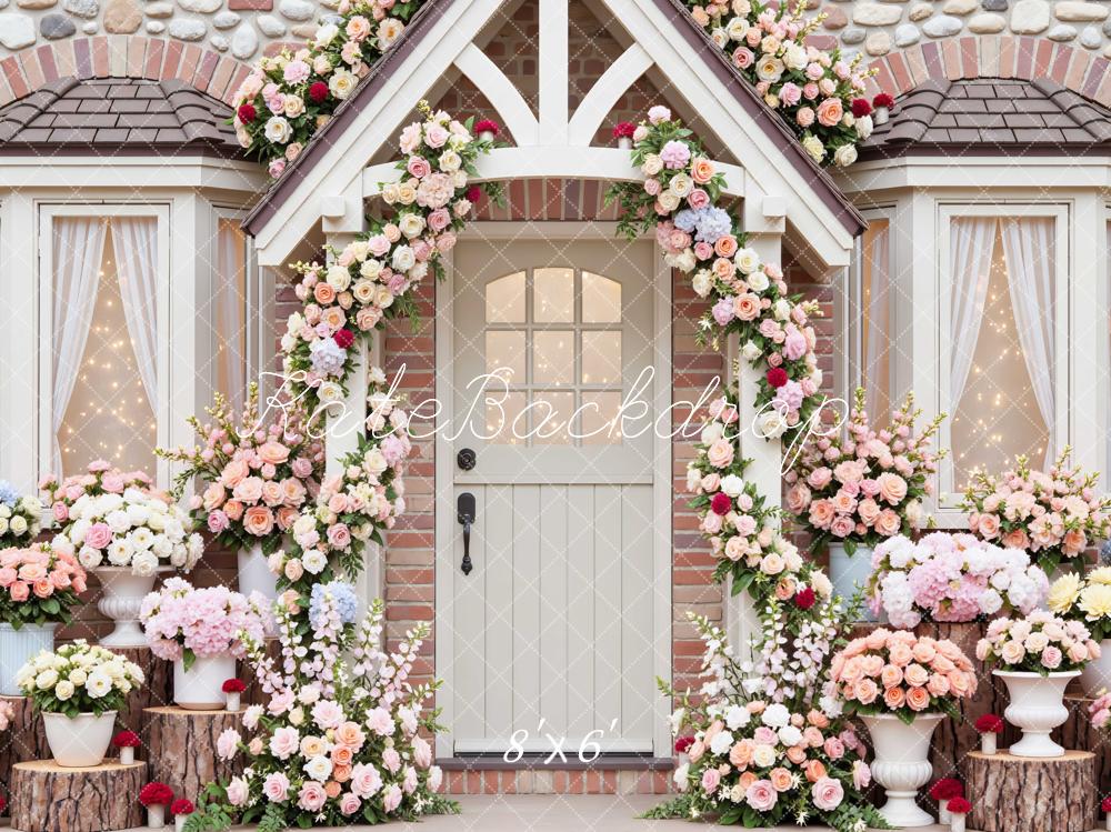 Kate Spring Cottage Front Floral Backdrop Designed by Mini MakeBelieve - Image 3
