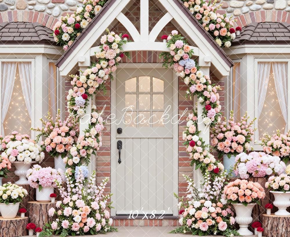 Kate Spring Cottage Front Floral Backdrop Designed by Mini MakeBelieve - Image 6